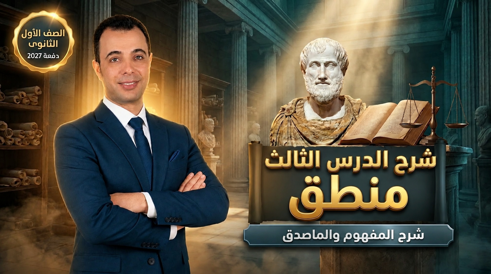 شرح الدرس الثالث منطق شرح المفهوم والماصدق الصف الأول الثانوى دفعة 2027
