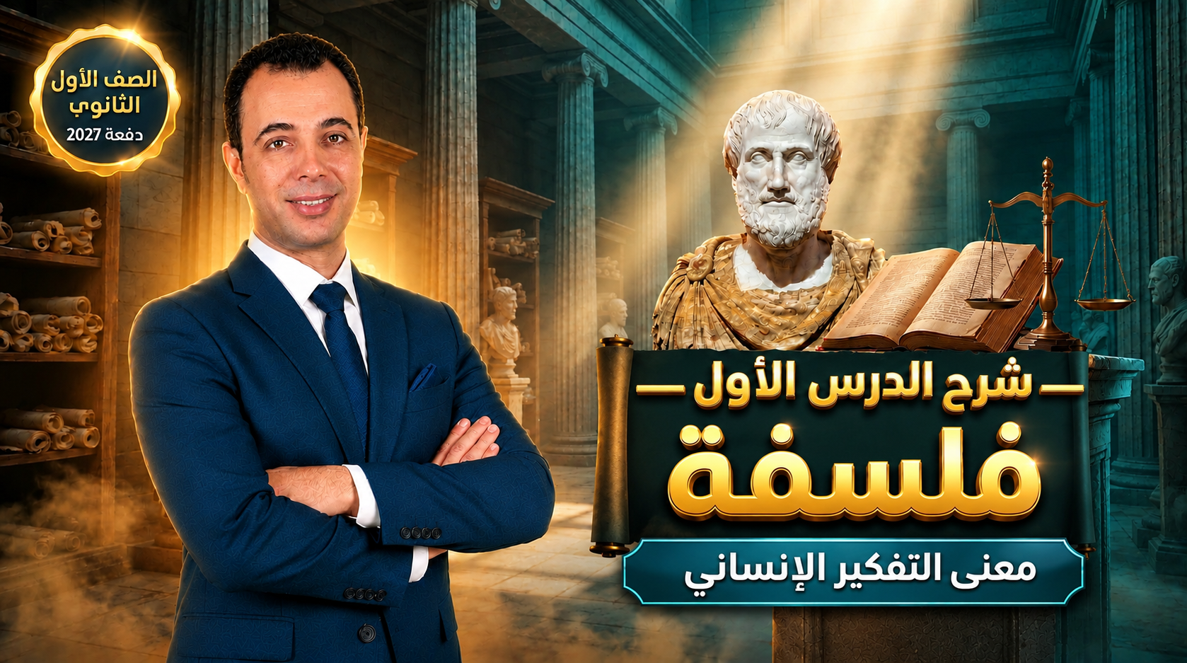 شرح الدرس الأول فلسفة معني التفكير الإنسانى الصف الأول الثانوى دفعة 2027